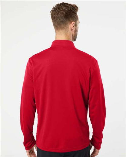 adidas A401 Men's Ultimate365 Lightweight Quarter-Zip Pullover - Power Red - OnModelBack