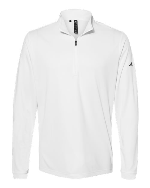adidas A401 Men's Ultimate365 Lightweight Quarter-Zip Pullover - White - Front