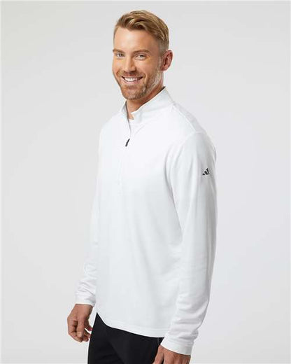 adidas A401 Men's Ultimate365 Lightweight Quarter-Zip Pullover - White - OnModelSide