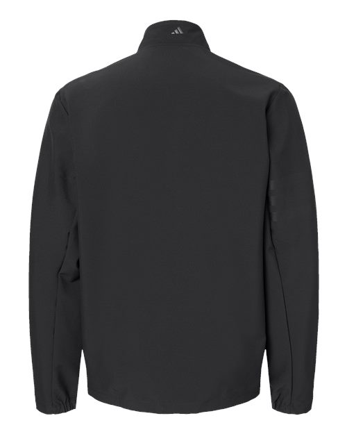 adidas A267 Men's Wind Resistant Full-Zip Jacket - Black/ Black - Back