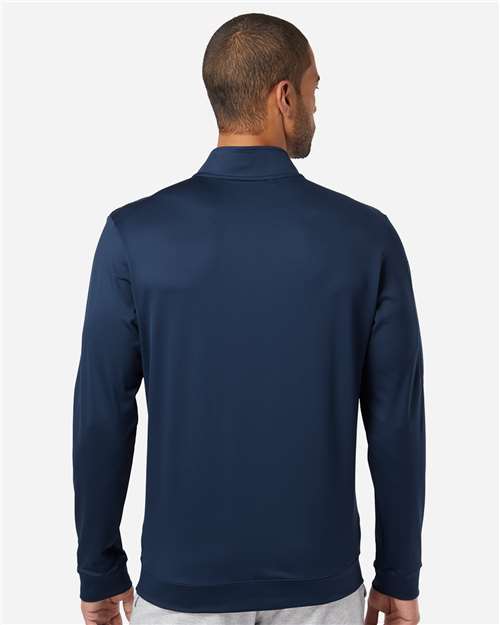 adidas A295 Men's Textured Quarter-Zip Pullover - Collegiate Navy - OnModelBack