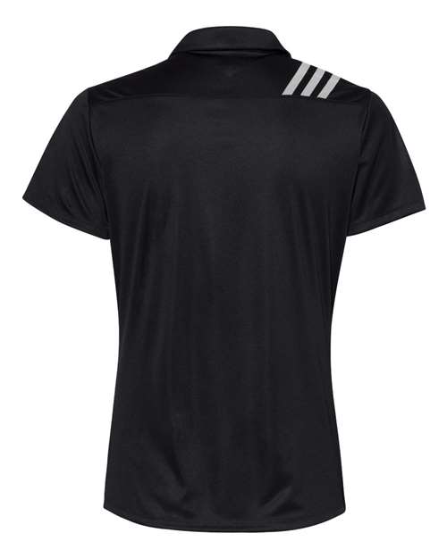adidas A325 Women's 3-Stripes Shoulder Polo - Black/ White - Back