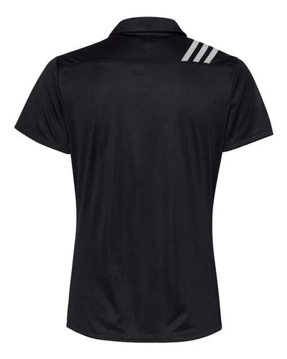 adidas A325 Women's 3-Stripes Shoulder Polo - Black/ White - Back