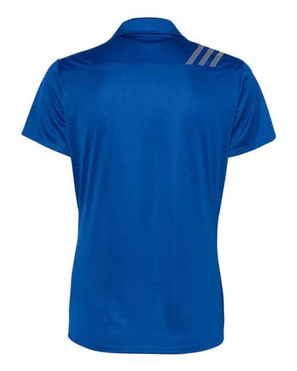 adidas A325 Women's 3-Stripes Shoulder Polo - Collegiate Royal/ Grey Three - Back