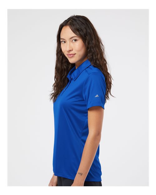 adidas A325 Women's 3-Stripes Shoulder Polo - Collegiate Royal/ Grey Three - OnModelSide