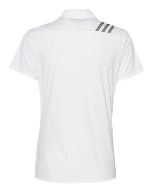 adidas A325 Women's 3-Stripes Shoulder Polo - White/ Black - Back