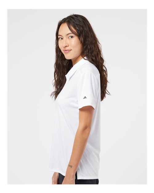 adidas A325 Women's 3-Stripes Shoulder Polo - White/ Black - OnModelSide