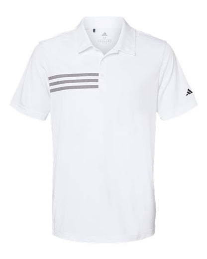 adidas A324 Men's 3-Stripes Chest Polo - White/ Black - Front