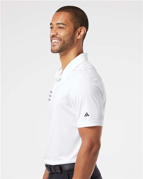 adidas A324 Men's 3-Stripes Chest Polo - White/ Black - OnModelSide
