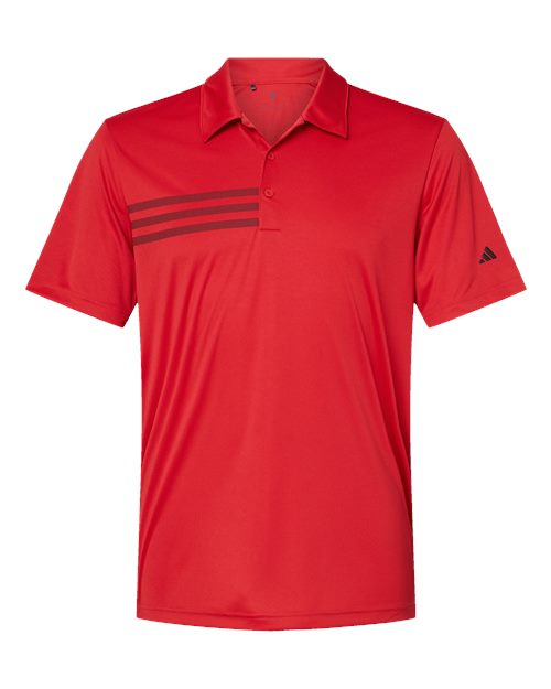 adidas A324 Men's 3-Stripes Chest Polo - Collegiate Red/ Black - Front