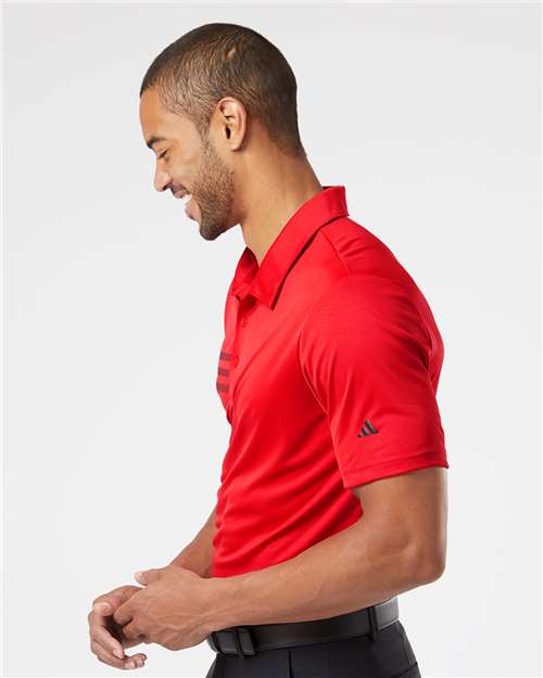 adidas A324 Men's 3-Stripes Chest Polo - Collegiate Red/ Black - OnModelSide