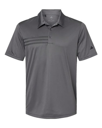 adidas A324 Men's 3-Stripes Chest Polo - Grey Five/ Black - Front