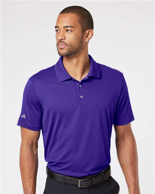 adidas A230 Men's Performance Polo - Collegiate Purple - OnModelFront
