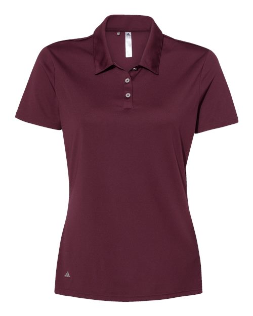 adidas A231 Women's Performance Polo - Maroon - Front