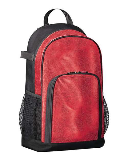 Augusta Sportswear 1106 All Out Glitter Backpack - Red Glitter/ Black - Side