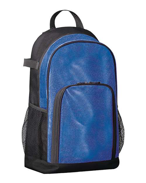 Augusta Sportswear 1106 All Out Glitter Backpack - Royal Glitter/ Black - Side