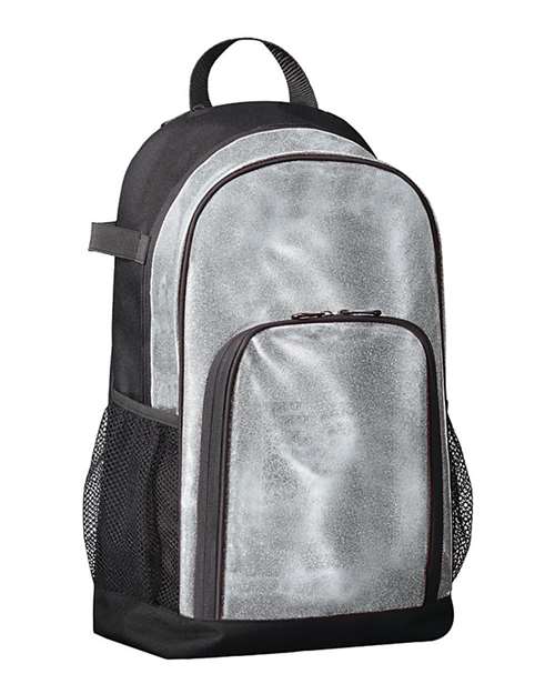 Augusta Sportswear 1106 All Out Glitter Backpack - Silver Glitter/ Black - Side