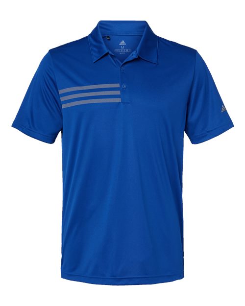 adidas A324 Men's 3-Stripes Chest Polo - Collegiate Royal/ Grey Three - Front