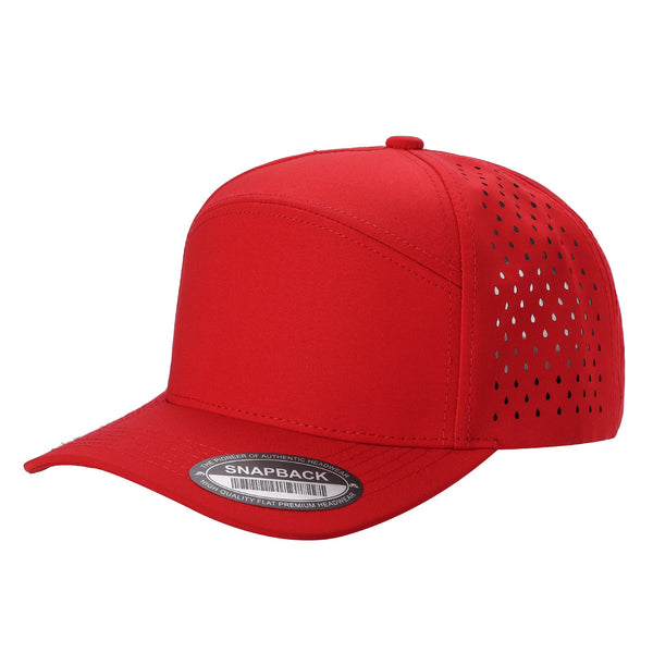 Premium 6WP - 6 Panel Laser Vented Hat - Red