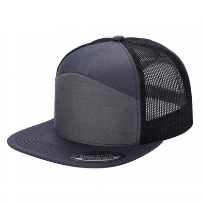 WAYCAP 7FTM 7 Panel Flat Bill Trucker Cap Mesh Back
