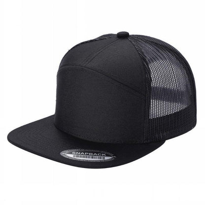 WAYCAP 7FTM 7 Panel Flat Bill Trucker Cap Mesh Back