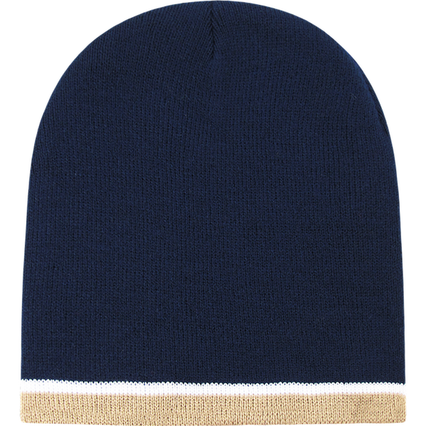 Decky-8015-Double Striped Beanie - NVYWHTKHA