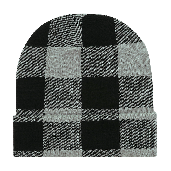 Decky-8027-Long Plaid Beanie