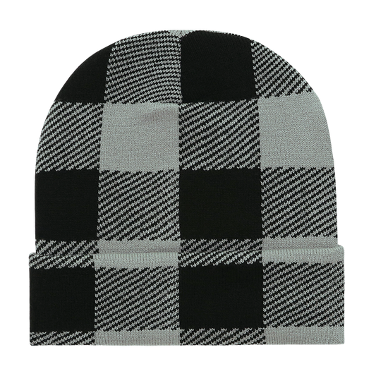 Decky-8027-Long Plaid Beanie