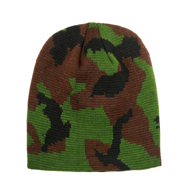Camo Short Beanie – Camouflage Winter Cap - Woodland