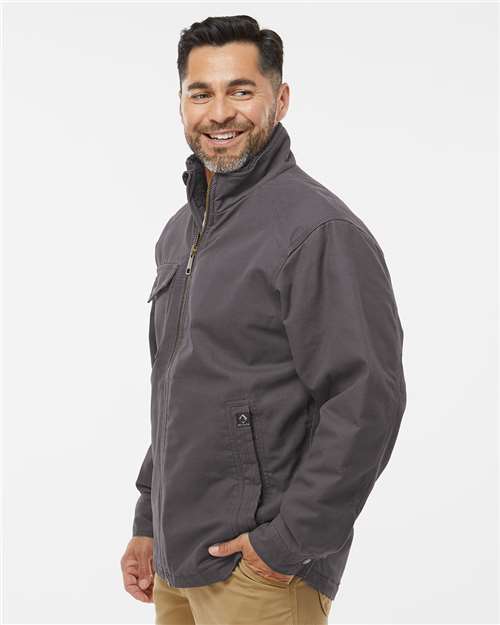 DRI DUCK 5037 Men's Endeavor Canyon Cloth™ Canvas Jacket with Sherpa Lining - Charcoal - OnModelSide