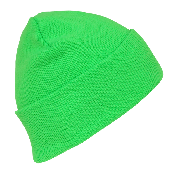 Decky-813-Long Neon Acrylic Beanie - Green