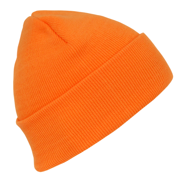 Decky-813-Long Neon Acrylic Beanie - Orange
