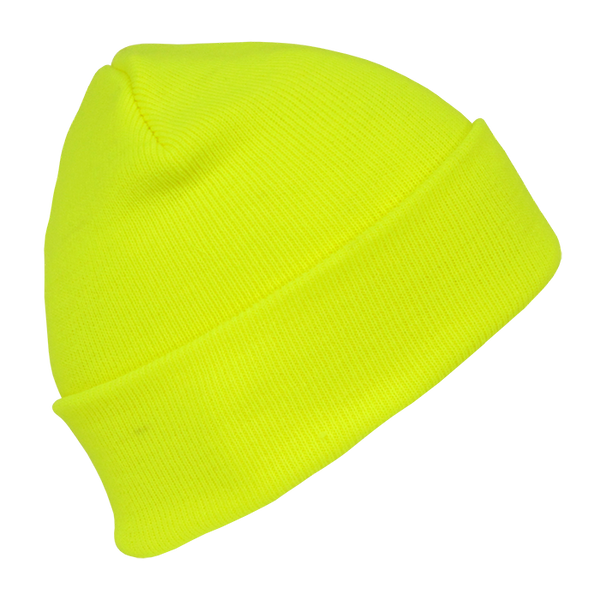 Decky-813-Long Neon Acrylic Beanie - Yellow
