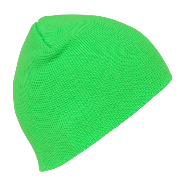 Decky-814-Short Neon Acrylic Beanie - Green