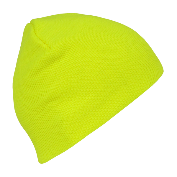 Decky-814-Short Neon Acrylic Beanie - Yellow