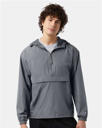 Champion CO200 Unisex Packable Anorak Jacket - Graphite - OnModelFront