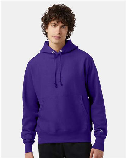 Champion S101 Unisex Reverse Weave® Hooded Sweatshirt - Purple - OnModelFront