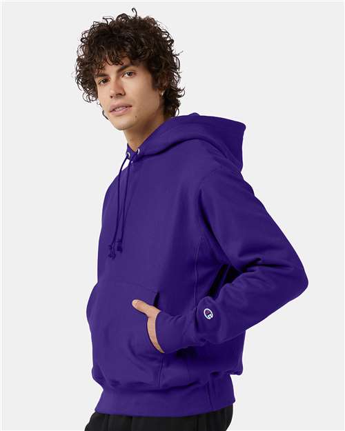 Champion S101 Unisex Reverse Weave® Hooded Sweatshirt - Purple - OnModelSide