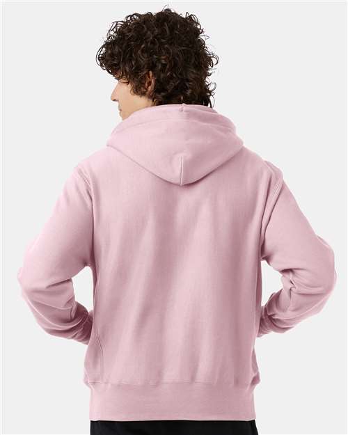 Champion S101 Unisex Reverse Weave® Hooded Sweatshirt - Pink Candy - OnModelBack