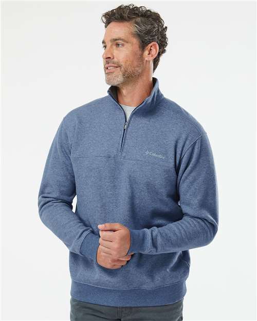Columbia 141162 Men's Hart Mountain™ Half-Zip Sweatshirt - Carbon Heather - OnModelFront