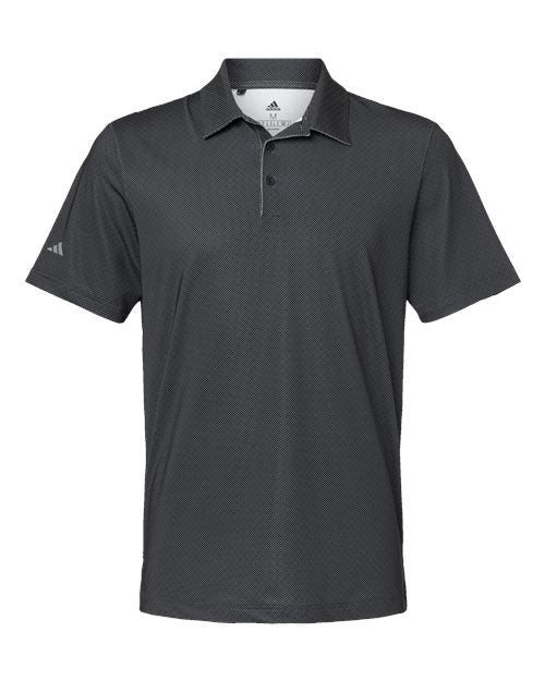 adidas A498 Men's Ultimate365 Diamond Dot Print Polo - Black/ White/ Grey Three - Front