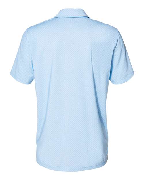 adidas A498 Men's Ultimate365 Diamond Dot Print Polo - Glow Blue/ White/ Navy - Back