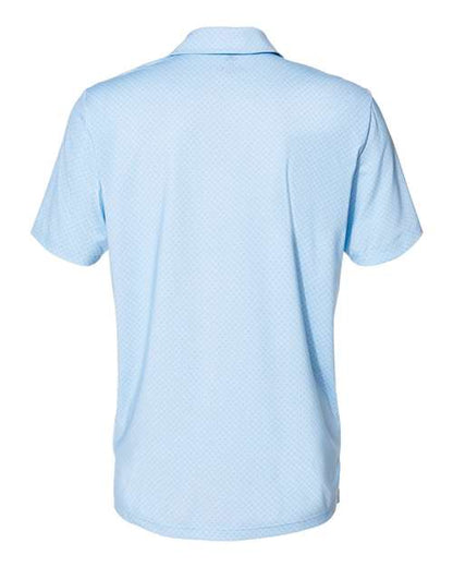 adidas A498 Men's Ultimate365 Diamond Dot Print Polo - Glow Blue/ White/ Navy - Back