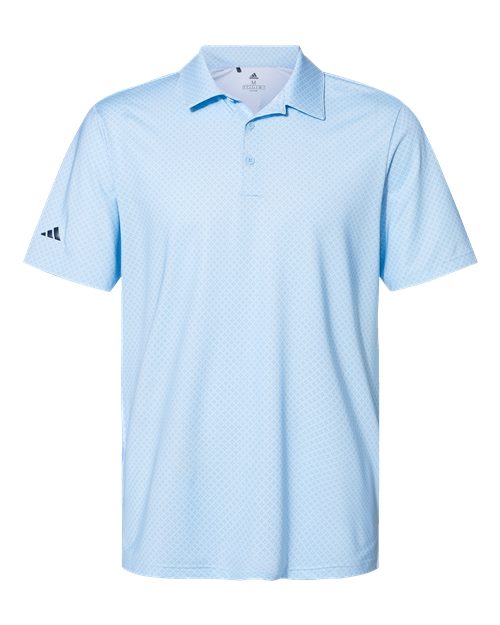 adidas A498 Men's Ultimate365 Diamond Dot Print Polo - Glow Blue/ White/ Navy - Front