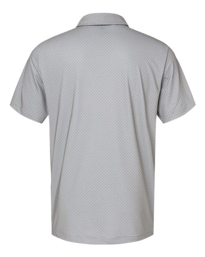 adidas A498 Men's Ultimate365 Diamond Dot Print Polo - Grey Three/ White/ Navy - Back