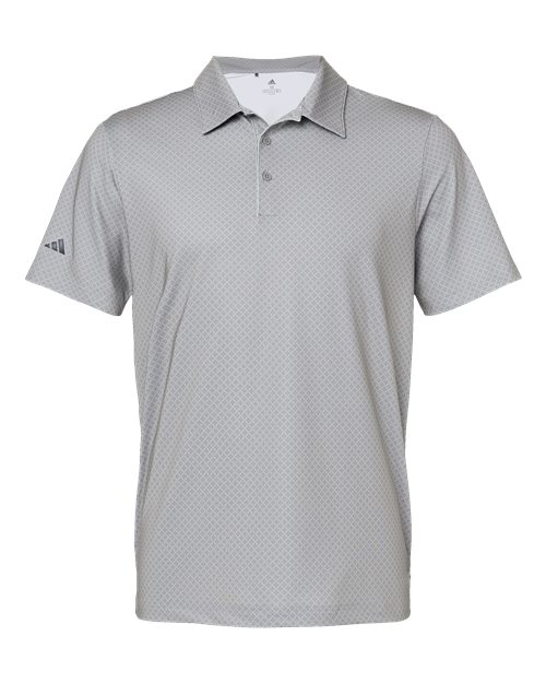 adidas A498 Men's Ultimate365 Diamond Dot Print Polo - Grey Three/ White/ Navy - Front