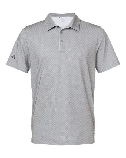 adidas A498 Men's Ultimate365 Diamond Dot Print Polo - Grey Three/ White/ Navy - Front