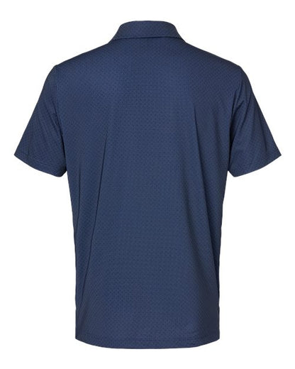 adidas A498 Men's Ultimate365 Diamond Dot Print Polo - Navy Blue/ White/ Grey Three - Back