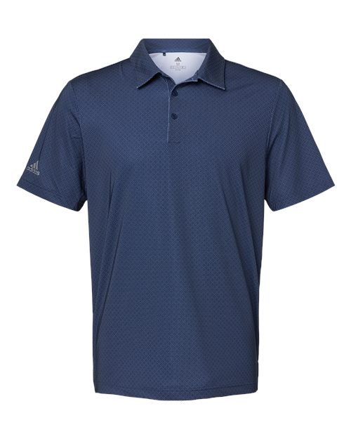 adidas A498 Men's Ultimate365 Diamond Dot Print Polo - Navy Blue/ White/ Grey Three - Front