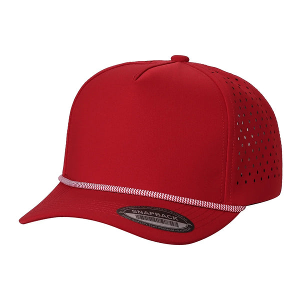 5TCP 5-Panel Waterproof Rope Cap – Durable Outdoor Snapback - RED